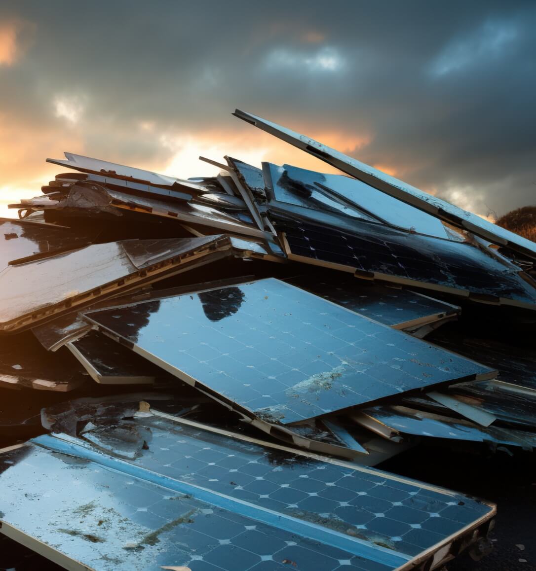 廃棄された太陽光パネル
